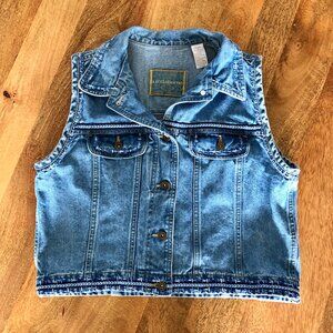 Liz Claiborne Cropped Denim Vest Petite Small